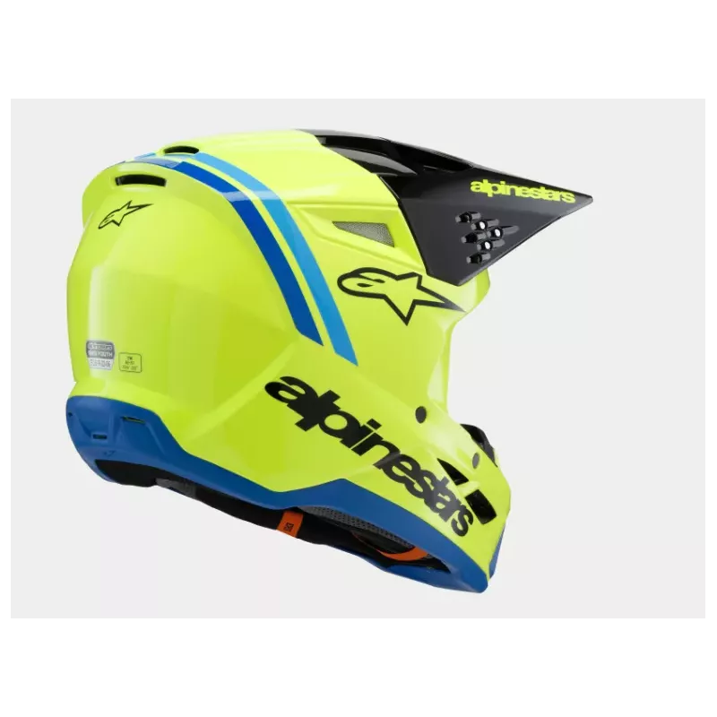 Casque enfant ALPINESTARS S-M3 Raduim Jaune Fluo Noir Bleu Brillant