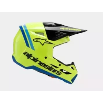 Casque enfant ALPINESTARS S-M3 Raduim Jaune Fluo Noir Bleu Brillant