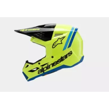 Casque enfant ALPINESTARS S-M3 Raduim Jaune Fluo Noir Bleu Brillant