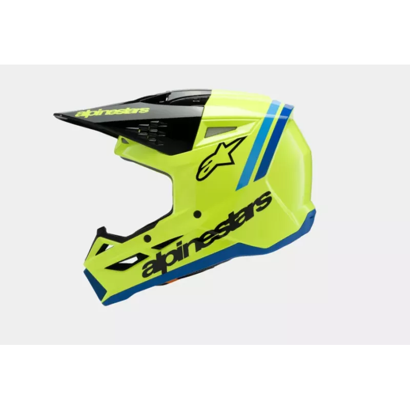 Casque enfant ALPINESTARS S-M3 Raduim Jaune Fluo Noir Bleu Brillant Casque enfant ALPINESTARS S-M3 Raduim Jaune Fluo Noir Bleu Brillant