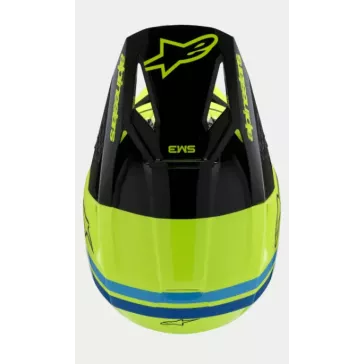 Casque enfant ALPINESTARS S-M3 Raduim Jaune Fluo Noir Bleu Brillant