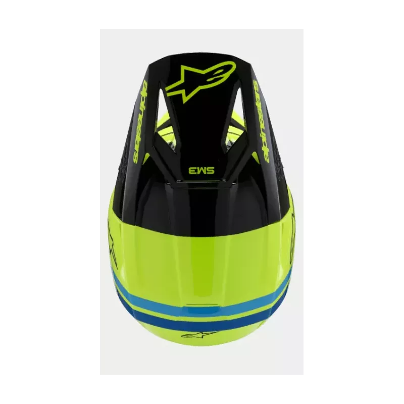 Casque enfant ALPINESTARS S-M3 Raduim Jaune Fluo Noir Bleu Brillant Casque enfant ALPINESTARS S-M3 Raduim Jaune Fluo Noir Bleu Brillant