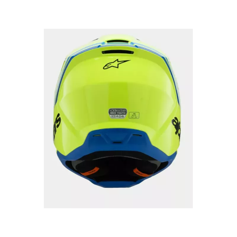 Casque enfant ALPINESTARS S-M3 Raduim Jaune Fluo Noir Bleu Brillant Casque enfant ALPINESTARS S-M3 Raduim Jaune Fluo Noir Bleu Brillant