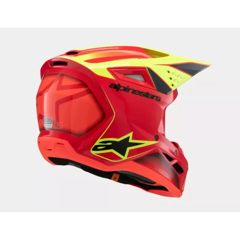 Casque enfant ALPINESTARS S-M3 Fray rouge jeune fluo noir brillant