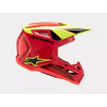 Casque enfant ALPINESTARS S-M3 Fray rouge jeune fluo noir brillant