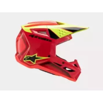 Casque enfant ALPINESTARS S-M3 Fray Rouge Jaune fluo Noir Brilliant