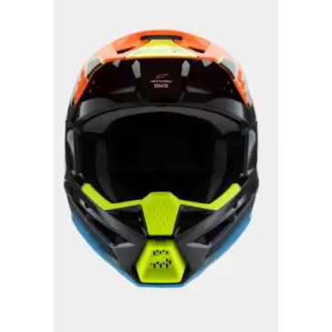 Casque enfant ALPINESTARS SM3 Fray noir orange jaune fluo brillant