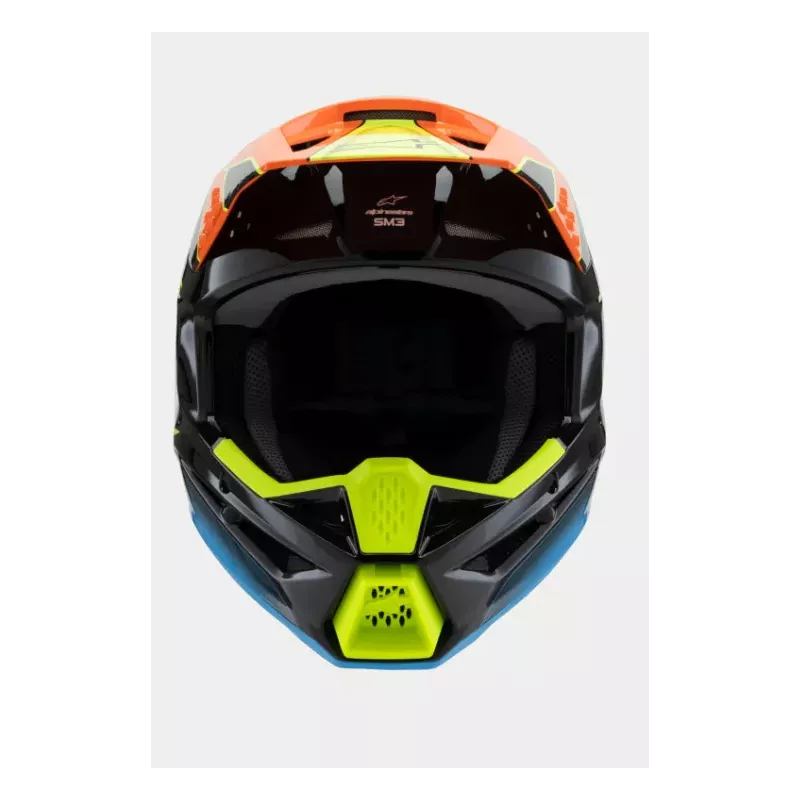 Casque enfant ALPINESTARS SM3 Fray noir orange jaune fluo brillant