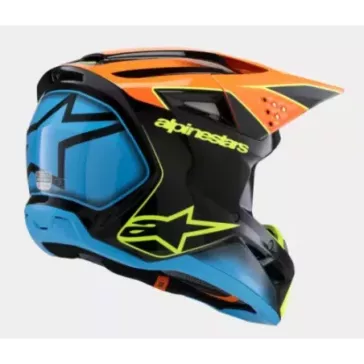 Casque enfant ALPINESTARS SM3 Fray noir orange jaune fluo brillant