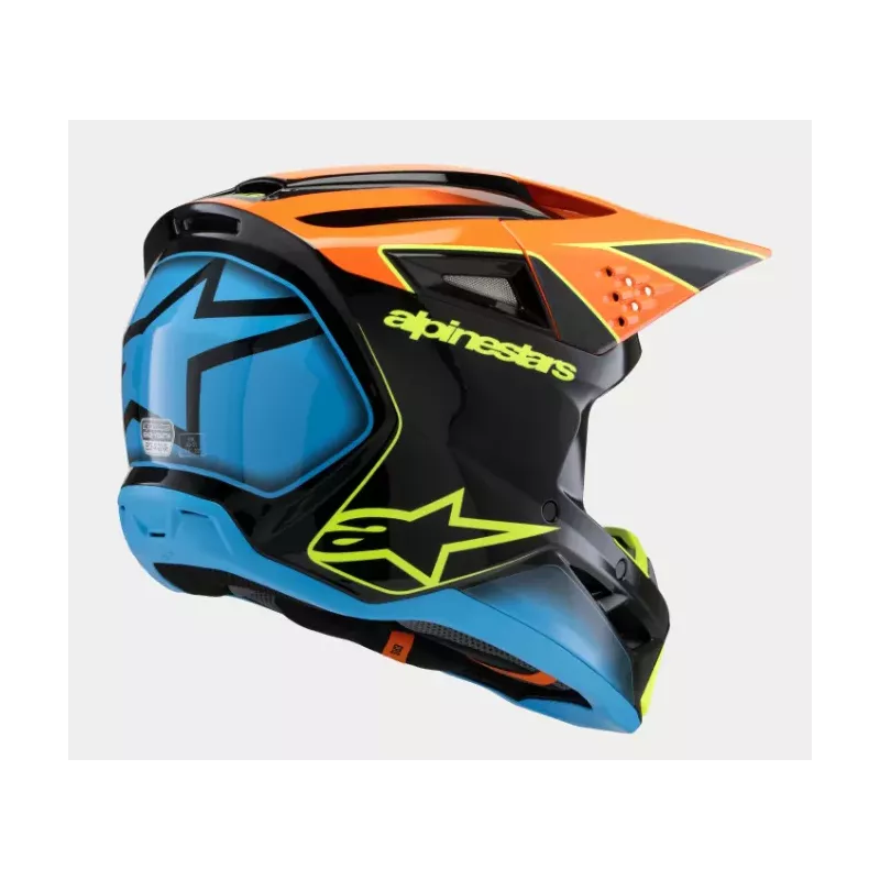 Casque enfant ALPINESTARS SM3 Jeune Fray Casque noir orange jaune fluo brillant Casque enfant ALPINESTARS SM3 Jeune Fray Casque noir orange jaune fluo brillant