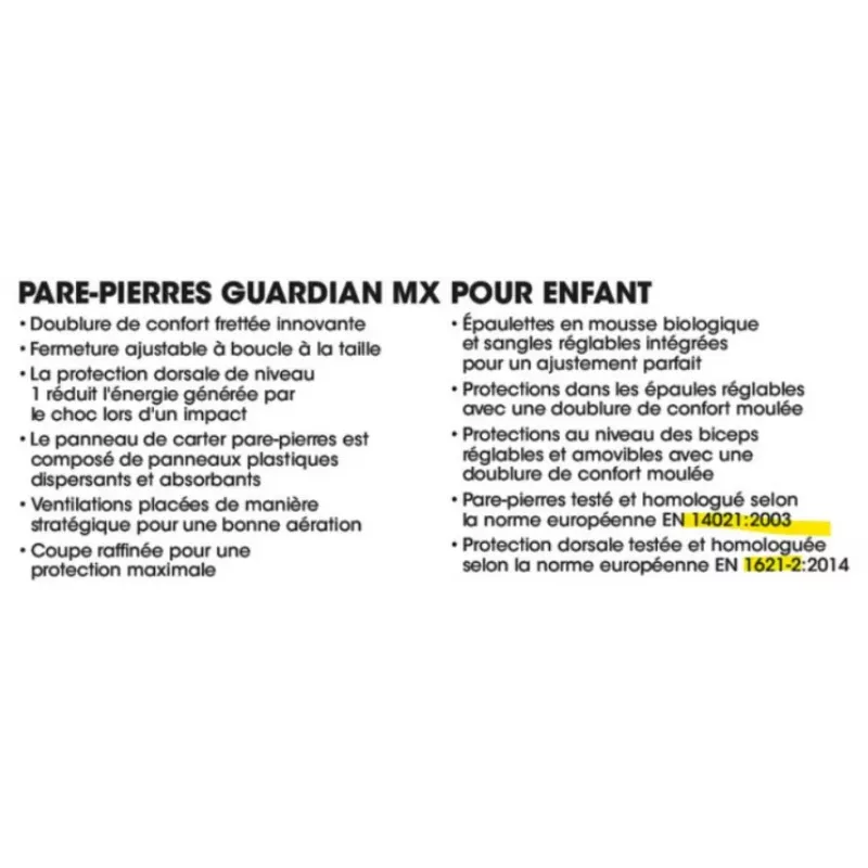 Pare-pierres enfant THOR GUARDIAN MX vert fluo bleu Pare-pierres enfant THOR GUARDIAN MX vert fluo bleu