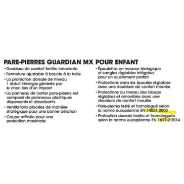 Pare-pierres enfant THOR GUARDIAN MX blanc noir