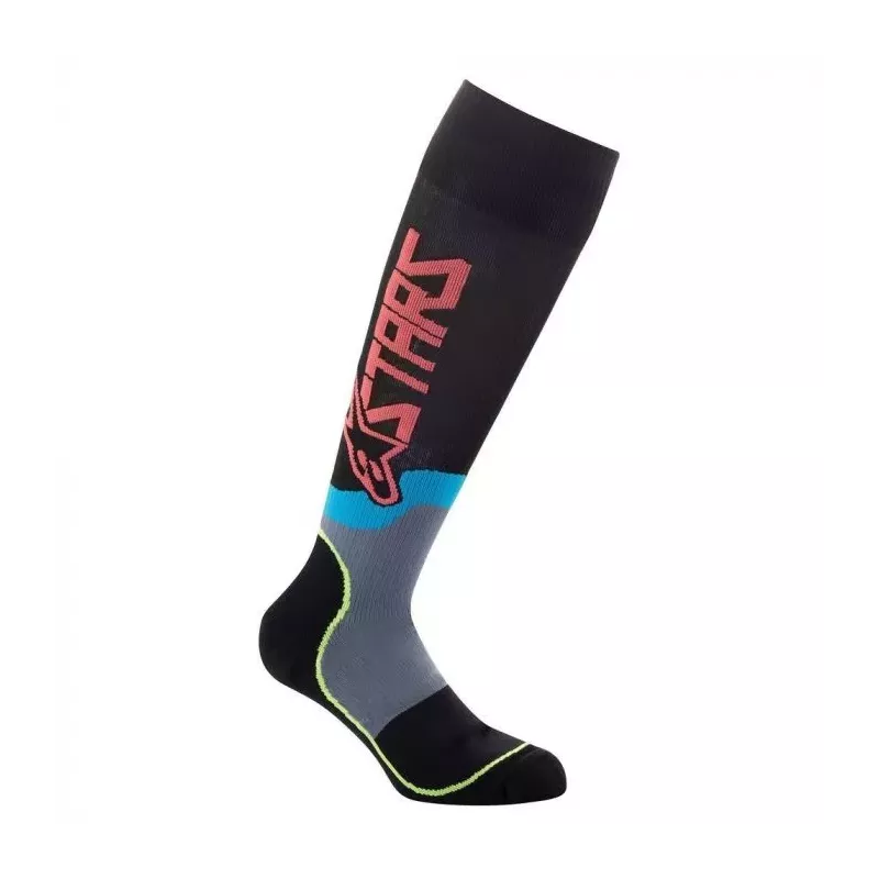 Chaussettes Enfants Alpinestars MX Plus-2 noir jaune corail