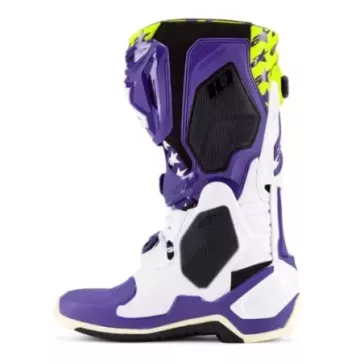 Bottes Alpinestars Tech 10 SERIE LIMITED LE Dirt Studios Blanc Violet Jaune Fluo