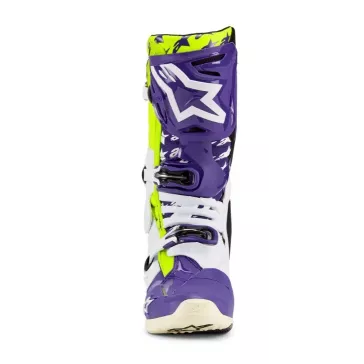 Bottes Alpinestars Tech 10 SERIE LIMITED LE Dirt Studios Blanc Violet Jaune Fluo