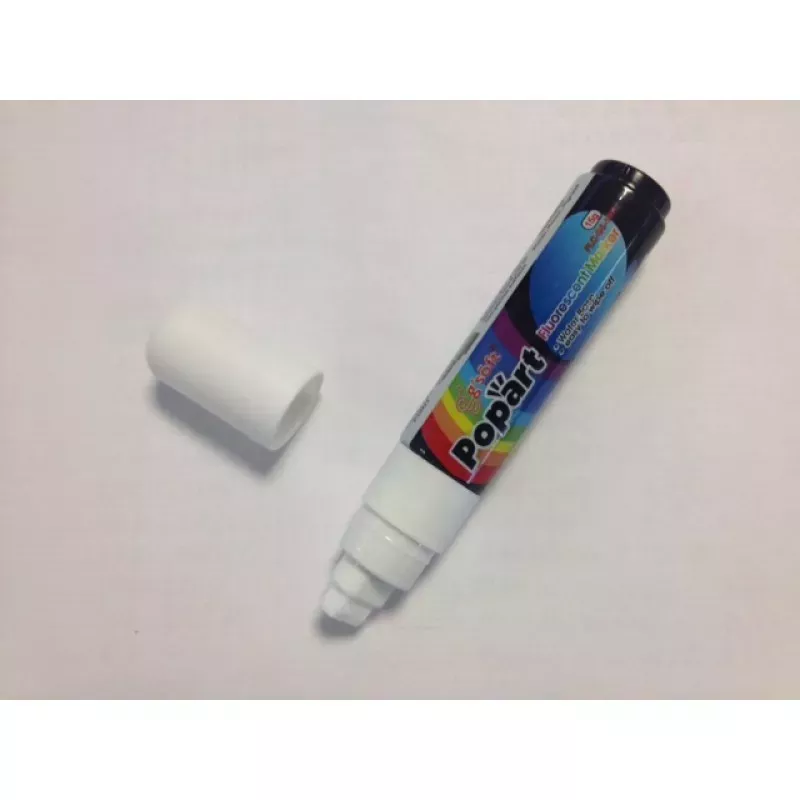 Stylo BLANC large effaçable pour panneauteur noir