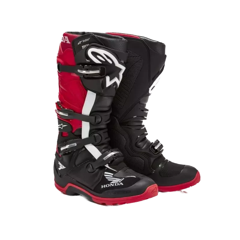 Bottes Alpinestars Honda Tech 7 Enduro Drystar Noir Rouge Vif