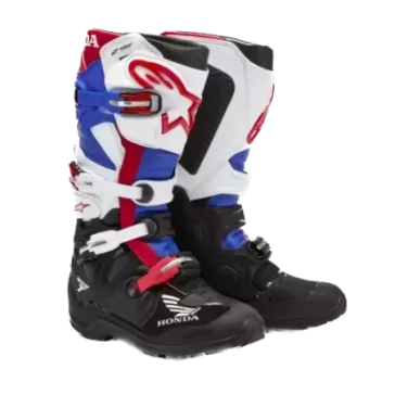 Bottes Alpinestars Honda Tech 7 Enduro Drystar Noir Blanc Bleu Rouge