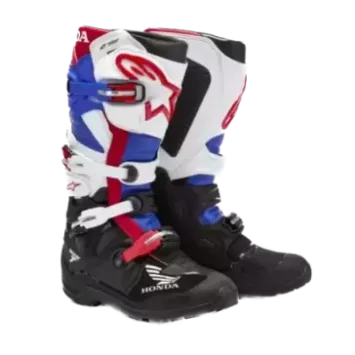 Bottes Alpinestars Honda Tech 7 Enduro Drystar Noir Blanc Bleu Rouge