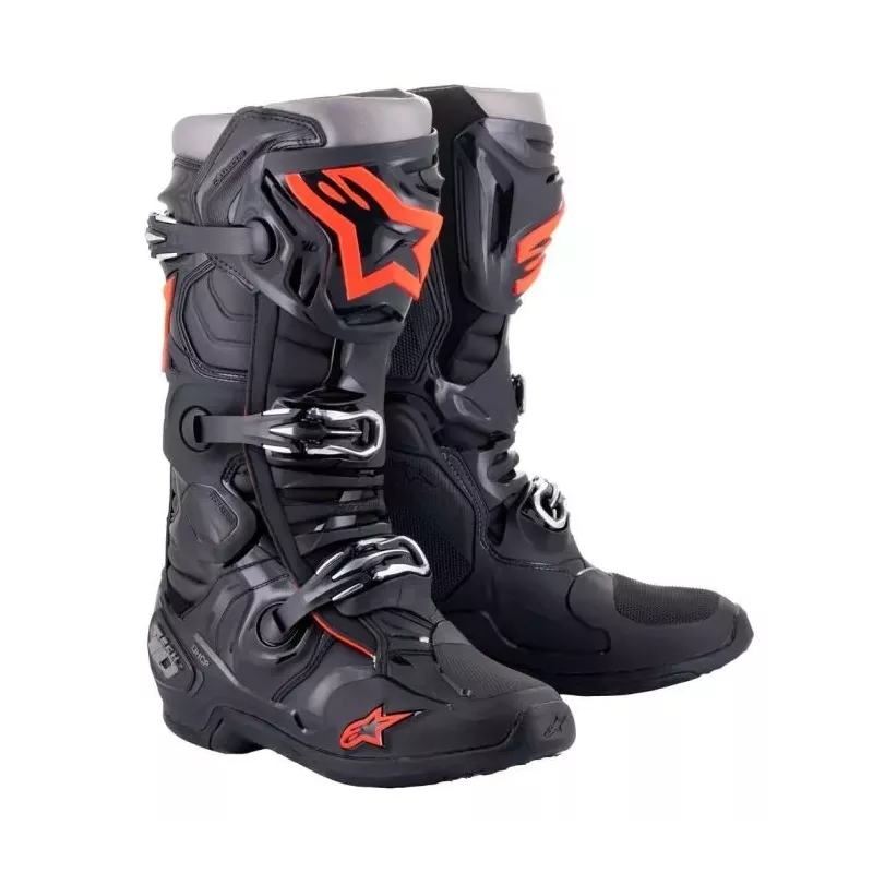 Bottes Alpinestars Tech 10 noir rouge fluo