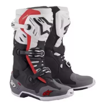 Bottes Alpinestars Tech 10 Noir Rouge Blanc Gris Supervented
