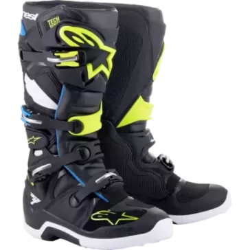 Bottes Alpinestars Tech 7 noir bleu jaune fluo