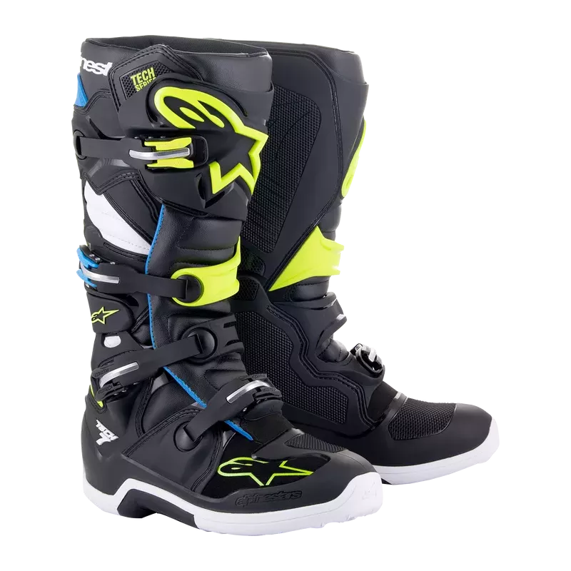 Bottes Alpinestars Tech 7 noir bleu jaune fluo