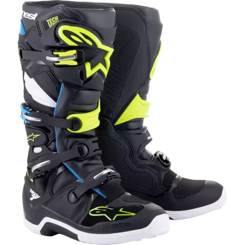 Bottes Alpinestars Tech 7 noir bleu jaune fluo