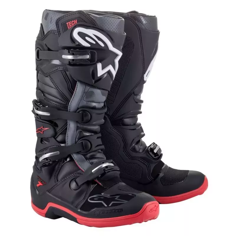 Bottes Alpinestars Tech 7 Noir Gris Rouge