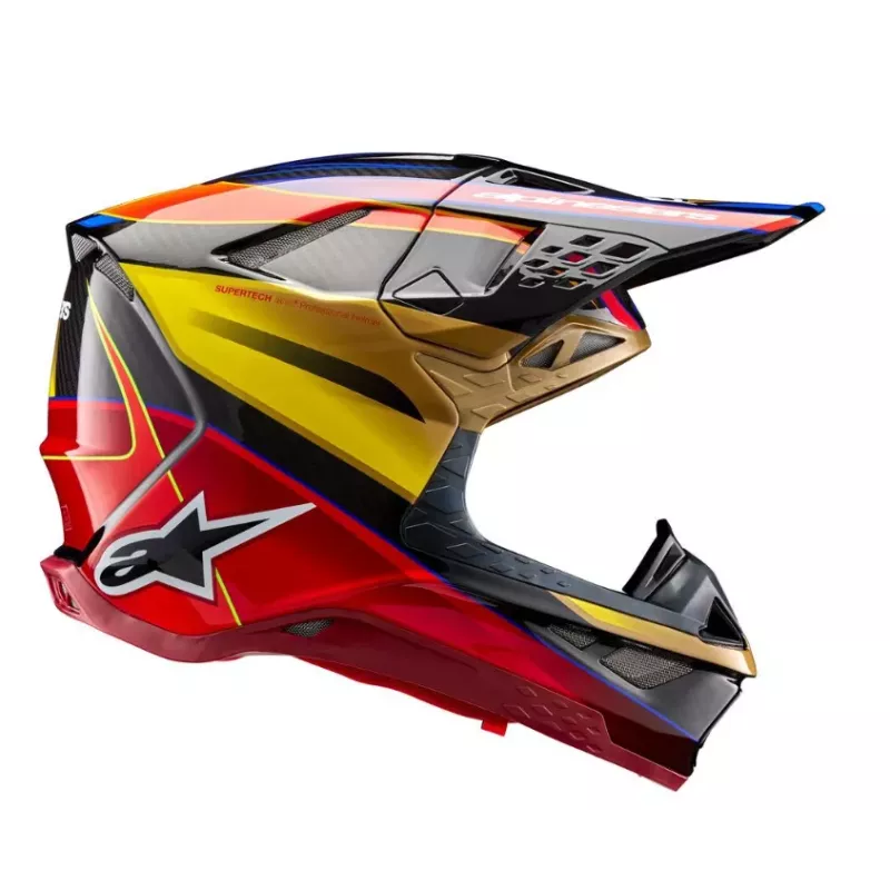 Casque Alpinestars Supertech M10 Era Or Jaune Rouge Brillant taille M