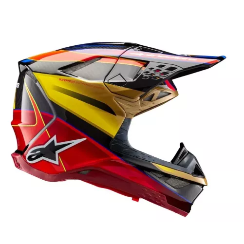 Casque Alpinestars Supertech M10 Era Or Jaune Rouge Brillant