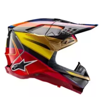 Casque Alpinestars Supertech M10 Era Or Jaune Rouge Brillant taille M