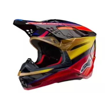 Casque Alpinestars Supertech M10 Era Or Jaune Rouge Brillant