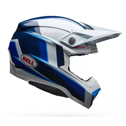 Casque BELL Moto-10 Spherical - Tomac 25 Gloss Bleu/Blanc