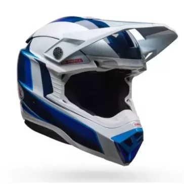 Casque BELL Moto-10 Spherical - Tomac 25 Gloss Bleu/Blanc