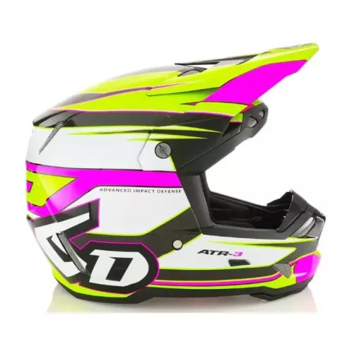 Casque 6D ATR-3 Hyper Rose Fluo Jaune Brillant