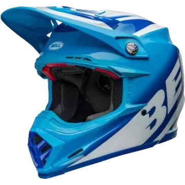 Casque BELL Moto 9S Flex Rail Gloss Bleu Blanc