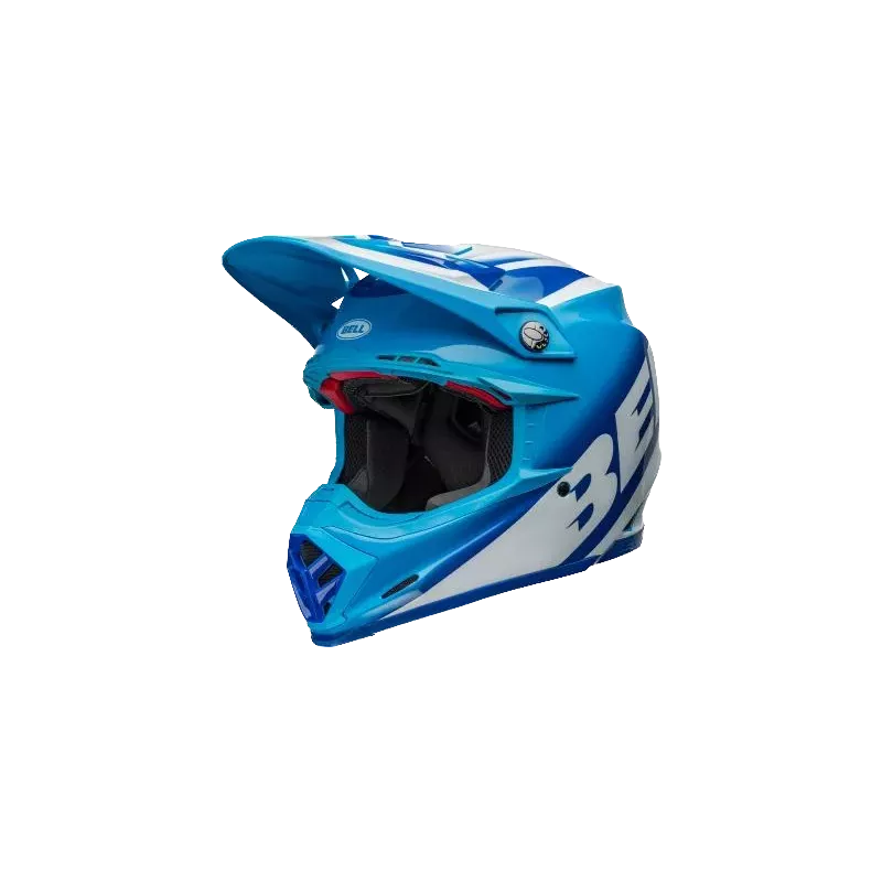 Casque BELL Moto 9S Flex Rail Gloss Bleu Blanc