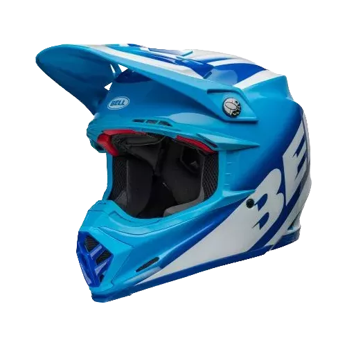 Casque BELL Moto 9S Flex Rail Gloss Bleu Blanc