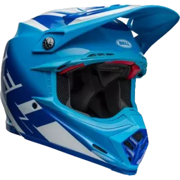 Casque BELL Moto 9S Flex Rail Gloss Bleu Blanc