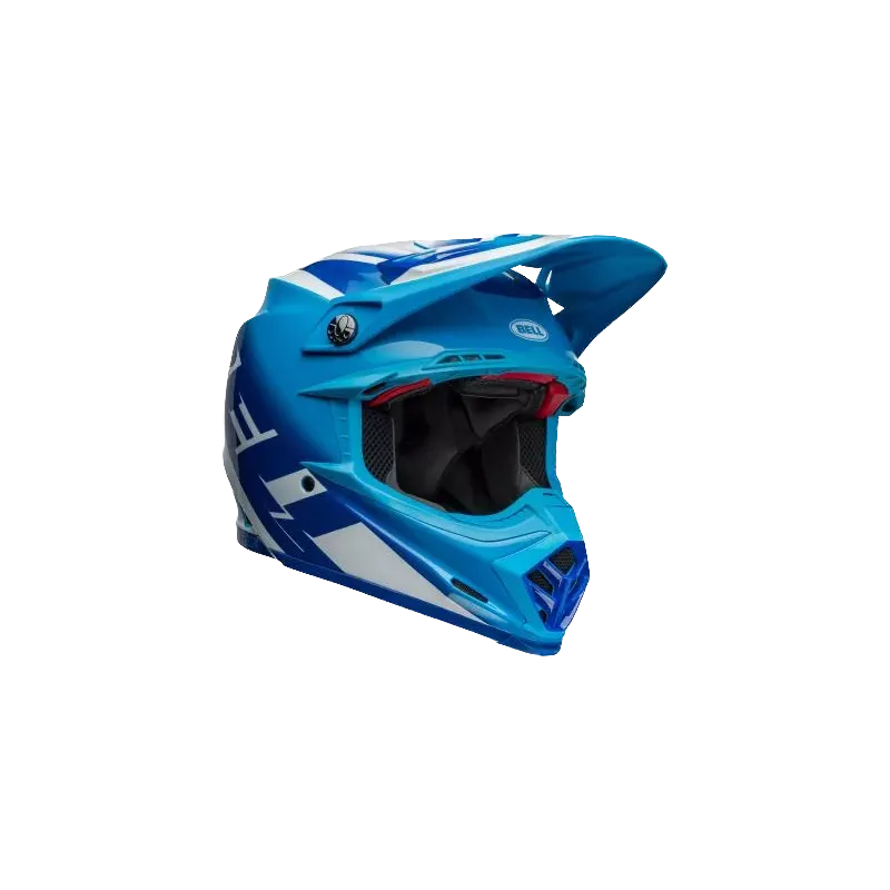 Casque BELL Moto 9S Flex Rail Gloss Bleu Blanc