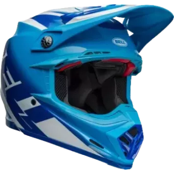 Casque BELL Moto 9S Flex Rail Gloss Bleu Blanc