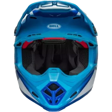 Casque BELL Moto 9S Flex Rail Gloss Bleu Blanc