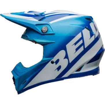 Casque BELL Moto 9S Flex Rail Gloss Bleu Blanc