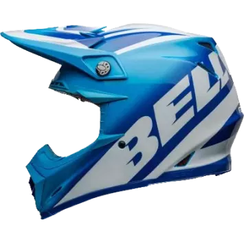 Casque BELL Moto 9S Flex Rail Gloss Bleu Blanc