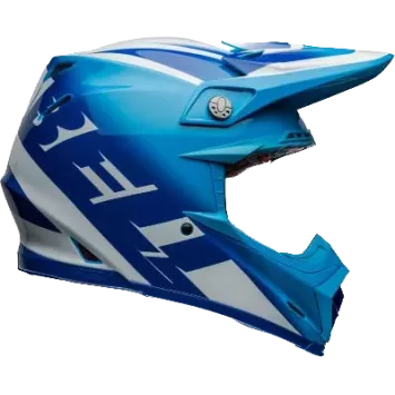 Casque BELL Moto 9S Flex Rail Gloss Bleu Blanc