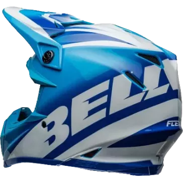 Casque BELL Moto 9S Flex Rail Gloss Bleu Blanc