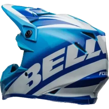 Casque BELL Moto 9S Flex Rail Gloss Bleu Blanc