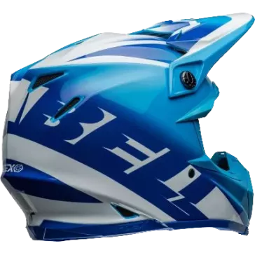 Casque BELL Moto 9S Flex Rail Gloss Bleu Blanc