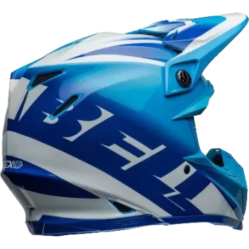 Casque BELL Moto 9S Flex Rail Gloss Bleu Blanc